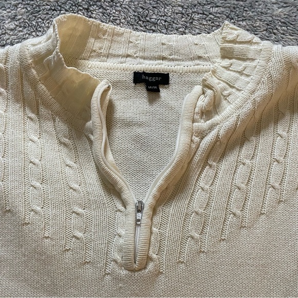 cream knit quarter zip - Picture 3 of 3